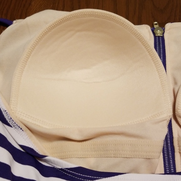 Sea Angel blue white striped gold zipper F122:8:11 - Picture 4 of 8